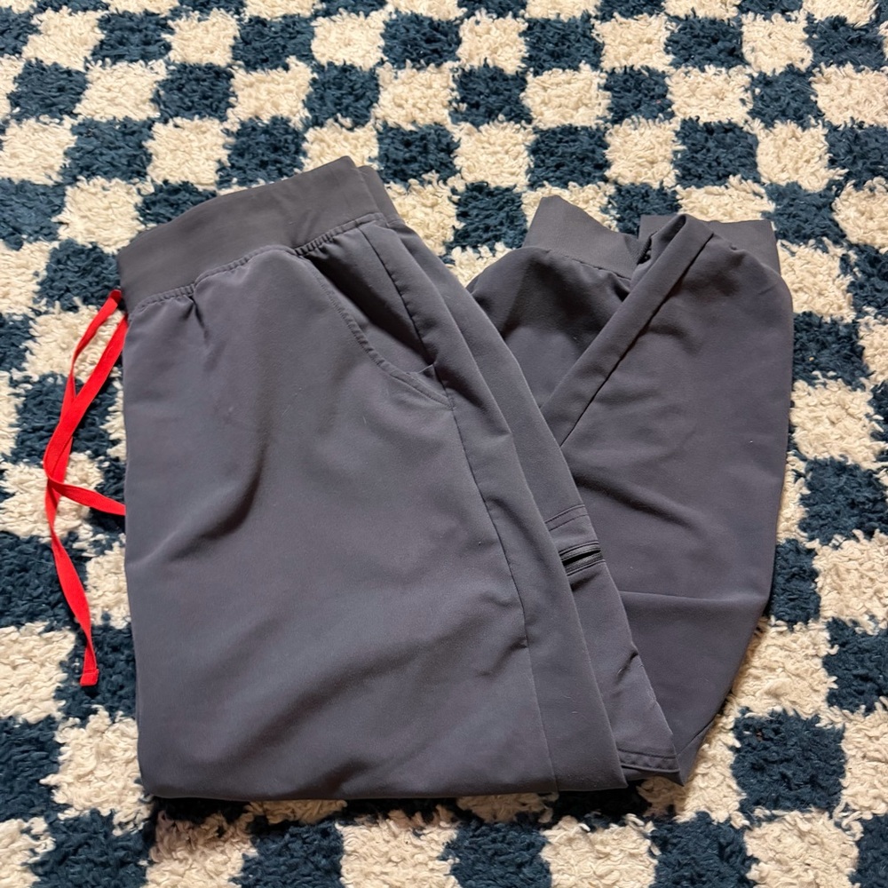 FIGS Zamora Scrub Pants Womens xl  Petite Gray Jogger Cargo Pockets Medical